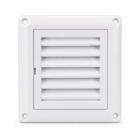 Grille d'aération carrée en plastique blanc à persiennes fixes avec moustiquaire intégrée, 7 lames, pour conduit de ventilation HVAC