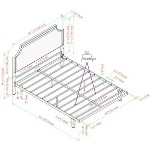DB กรอบเตียงควีนแบบดั้งเดิมที่มีคุณภาพสูงกรอบโลหะสแตนเลสสไตล์นุ่มสีแทน - Product Image 5