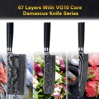 Manche rond G10 67 couches en acier damas vg10 ensemble de couteaux de cuisine japonais couteaux nakiri couteau de chef ensembles de couperet chinois