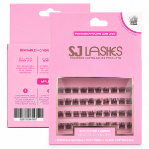<span class=keywords><strong>Cils</strong></span> en grappes en gros OEM ODM Emballage personnalisé <span class=keywords><strong>Cils</strong></span> individuels réutilisables Aspect naturel doux Longueurs mixtes 8-16mm - Product Image 5