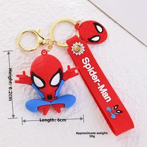 Nouveaux héros Thor Porte-clés en caoutchouc 3D écologique Impression UV Portable Anime Spider-Man Bat Flash <span class=keywords><strong>Hulk</strong></span> Pendentif de <span class=keywords><strong>voiture</strong></span> Cadeau Promotion - Product Image 2