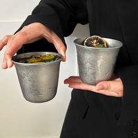 Tasse à large bouche en acier inoxydable 304 de style industriel Tasse réutilisable et durable