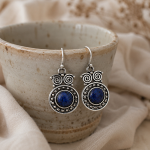 Orecchini vintage a forma di gufo da donna con accenti blu, gioielli creativi alla moda - Product Image 6