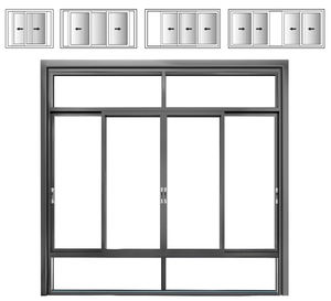Fenêtre coulissante à <span class=keywords><strong>double</strong></span> <span class=keywords><strong>vitrage</strong></span> en alliage d'aluminium avec 3 rails - Product Image 4