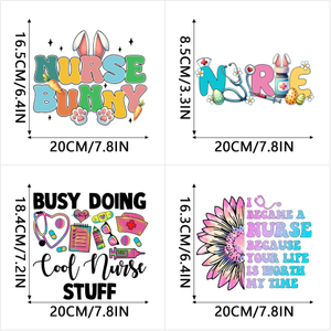 แผ่นปะรูปการ์ตูนน่ารักสำหรับเทศกาลอีสเตอร์ ทำจากโพลีเอสเตอร์ PET ซักได้ ใช้กับเสื้อยืด DIY ด้วยการรีดร้อน  วัสดุพลาสติซอล ซิลิโคน ยาง PU - Product Image 2