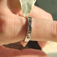 Bague en argent 925 pour filles, style traditionnel, avec incrustation de texte, surface lisse, symbole sacré, purification énergétique