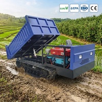 Dumper sur chenilles de 3 tonnes, benne basculante hydraulique, transporteur à chenilles en caoutchouc pour travaux de construction en montagne et en ferme