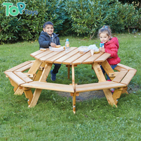 Ensemble de bancs de pique-nique bas pour enfants en bois massif pour la crèche, idéal pour les jeux ou activités extérieures, avec chaises pour enfants, pour salle de jeux extérieure et sièges d'extérieur