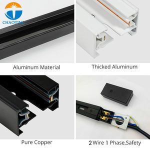 Rel trek 2 kawat rel jalur langit-langit untuk lampu 20W 30W 40W sistem lampu rel Jalur Galeri Yz6205 - Product Image 2