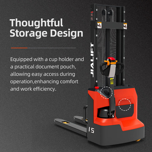 CDD15J-L Walk-behind Electric Stacker Channel Steel Mast <b>Pallet</b> Stacker for Machinery Repair Shops 1500kg Load - Product Image 4