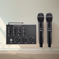 Micrófono Inalámbrico Profesional de Metal, Sistema de Karaoke, Mezclador, Receptor, Micrófonos Dobles, HD ARC Óptico, BT 5.0, Smart TV, Cine en Casa, PC