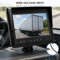 Moniteur de véhicule sans fil 4 canaux 7 pouces avec détection d'angle mort par IA, écran IPS 9-36V pour camions et engins de construction