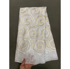 Tissu en dentelle jacquard brocart soluble dans l'eau 100% coton écologique de haute qualité pour robes de mariée et vêtements pour femmes - Product Image 6