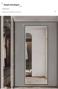 Miroir intelligent à cadre en aluminium - Montage au sol et au mur, miroir de salle de bain avec capteur de mouvement, écran tactile, anti-buée, anti-explosion - Product Image 6