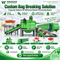 Machine industrielle d'ouverture de sacs de déchets pour usine de recyclage, équipement automatique de rupture de sacs poubelle 5-100 TPH certifié CE