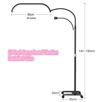 Anneau lumineux professionnel avec logo gratuit, lampe pour cils avec support de téléphone, lampe demi-lune de 24 pouces pour les cils