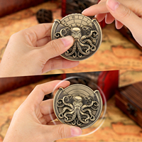 Pieuvre métal dés Spinner avec boîte pour D et Dragon Game Party Favors - Roulette roue dés Spinner pour RPG jeu de société coffret cadeau