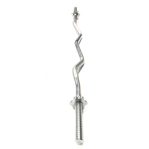 Home Gym Solid Steel Chrome 1 Inch <strong>Weight</strong> Lifting <strong>Bar</strong> 47 Inch 25mm 28mm 30mm Threaded EZ <strong>Curl</strong> <strong>Bar</strong> - Product Image 3