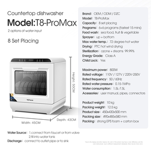 Nouvelle <span class=keywords><strong>Lave</strong></span>-<span class=keywords><strong>Vaisselle</strong></span> Compacte Portable de Comptoir, Intelligente et Entièrement Automatique, Économe en Énergie, Capacité 8 Couverts, Idéale <span class=keywords><strong>pour</strong></span> la Maison et les Véhicules (Camping-Car) - Product Image 2