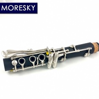 MORESKY Customizable Clarinet Nickel Silver Surface Hard Rubber 17 Keys BB Tone Copper-Nickel Key E126 (OEM)