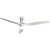 Ventilateur de plafond moderne à LED avec lumière, pales en bois de 54 pouces, commande par application DC, télécommande, pour salon, maison.
