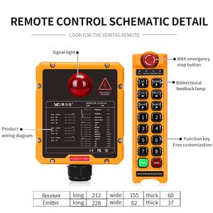 Control Remoto Inalámbrico LD-BC14+ para Grúa Torre Industrial, Resistente al Agua y a los Golpes, con Materiales Metálicos y Plásticos - Product Image 2