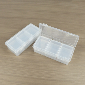 Transparent Plastic Storage <b>Box</b> 17.2x7.8x5cm With 3 <b>Removable</b> Compartments For Jewelry Tools Fishing Gear Organizer - Product Image 4