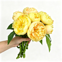 Bouquet de pivoines artificielles en soie réaliste, style européen, fait main, écologique, 28 cm, pour la décoration de la maison, du salon, des mariages
