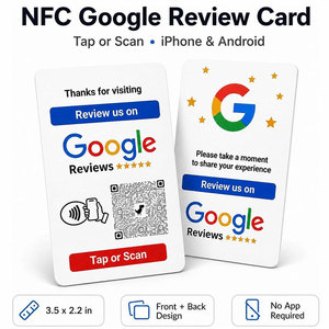 บัตรรีวิว Google NFC แบบกำหนดเอง แตะเพื่อรีวิว บัตรคะแนนธุรกิจพร้อมคิวอาร์โค้ด PVC สำหรับร้านอาหาร ร้านเสริมสวย โรงแรม ร้านค้า - Product Image 2