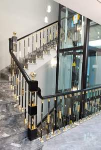 Tùy chỉnh đơn giản cài đặt nhôm cầu thang tay vịn tùy chỉnh cho biệt thự cầu thang cầu thang tay vịn - Product Image 2