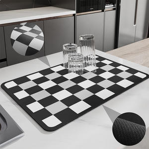 Tapete de Cocina de Tierra de Diatomeas, Rectangular, 30x40cm, 40x50cm, 50x60cm, Impermeable, Antideslizante, con Patrón Geométrico - Product Image 1