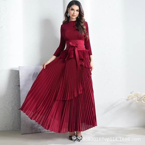 <span class=keywords><strong>Miyaki</strong></span> ชุดเดรสแบบ2ชิ้นของผู้หญิงของแท้, ชุดเดรสผ้ายืดผ้าชีฟองขนาดใหญ่พิเศษจับจีบทรงหลวมฟรีไซส์ใหญ่พิเศษ - Product Image 4