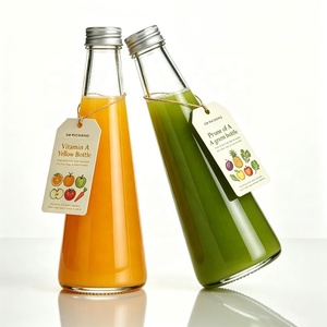 Envases de Vidrio Transparente Cónicos de 250 ml y 330 ml para Bebidas, Botellas de Vidrio Delgadas con Tapas de Rosca de Aluminio Plateado - Product Image 4
