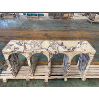 Table console en marbre Calacatta Viola italien, style nordique, forme d'arche en pierre naturelle, meubles d'entrée pour la maison
