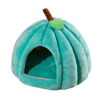 DO Luxe Cartoon Mode Automne Hiver Citrouille Forme Tissu Type Semi-Fermé Pet House Chaud Épaissi Chat & Chien Villa Boîte