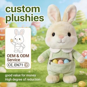 Nuevo Peluche de Conejo Estilo Jardín, Animales de Peluche Suaves, Logotipo Personalizado Disponible, Sonido y Movimiento con Luz, Regalo Perfecto para Niños - Product Image 1
