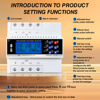 Protecteur de tension intelligent WiFi Tuya Wzoodq triphasé avec écran LCD 63A réglable, protection contre les surcharges et les fuites sur rail DIN pour utilisation dans les panneaux électriques