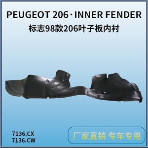 Garde-boue avant Peugeot en plastique noir 1998-2005 Pièce de rechange PG66029 - Product Image 2