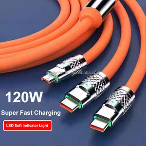 Cable de Carga Rápida 3 en 1 de 60W, Silicona Líquida, Múltiples Puertos USB, Aleación de Zinc Reforzada, Conector SR Universal para Móviles - Product Image 2