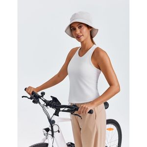 Hauts de sport pour femmes : Débardeur dos nageur avec soutien-gorge intégré, haut de yoga longueur taille, chemise de sport rembourrée pour la gym - Product Image 6