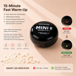 <span class=keywords><strong>Chauffe</strong></span>-<span class=keywords><strong>cire</strong></span> rond mini coloré avec logo personnalisé pour hommes et femmes, avec pot en silicone pour une épilation précise du <span class=keywords><strong>visage</strong></span>, des sourcils, du nez et des oreilles - Product Image 6