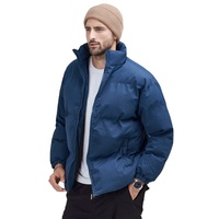 Veste d'hiver matelassée imperméable personnalisée ODM/OEM pour homme avec col montant, respirante et motif enduit