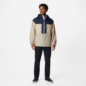 Veste coupe-vent vintage pour homme Finer Threads, col montant, capuche, doublure en lin respirante, ourlet réglable, logo sur le devant, utilisation en extérieur - Product Image 1