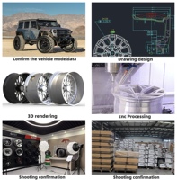 Rines de Aleación de Aluminio Forjado en Forma de H Personalizados, 24x12 26x16 6x135 8x170 8x180, Pulidos, de Perfil Bajo, Dobles, para F150/F250
