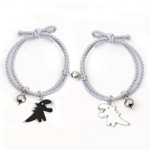 Bracelets de couple en corde, aimantés, avec motif dinosaure mignon, ajustables pour femmes, 2022, bracelet magnétique pour amoureux et meilleures amies - Product Image 1