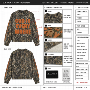 Sweat-shirt d'hiver ample en molleton camouflage à col rond pour homme, pull à capuche en molleton bouclette style streetwear avec lettrage personnalisé sur les manches - Product Image 5