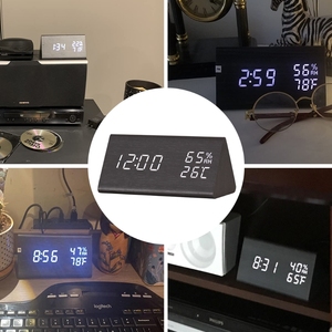 Triangular <strong>Digital</strong> Alarm <strong>Clock</strong> for Bedroom <strong>with</strong> LED Time Display 3 Alarm Setting Humidity <strong>Temperature</strong> <strong>Desktop</strong> <strong>Digital</strong> - Product Image 5