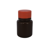Flacon de médecine en plastique HDPE brun de taille mini 20ML pour capsule de comprimé de pilule avec bouchon à vis rouge emballage de qualité pharmaceutique couleur personnalisée
