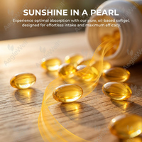 Etiqueta privada Vitamina D3 K2 , 120 Cápsulas blandas de aceite de coco Vitaminas D Fuerza máxima Soporte para huesos, corazón, inmunidad y calcio