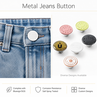 Kancing Denim Custom Logo Brand Berukir, Lapisan Cat Semprot Matte Rose Gold dari Paduan Seng, Langsung dari Pabrik YHG untuk Pakaian Jeans Denim